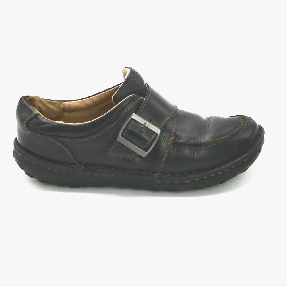 Cabelas Shoes Womens Loafer Monk Strap Brown Leather Slip On Buckle 8.5